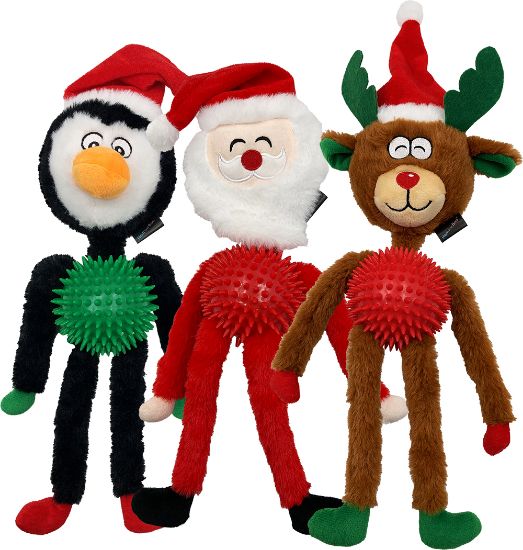 Xmas Characters with TPR Ball Tummy Dog Toy